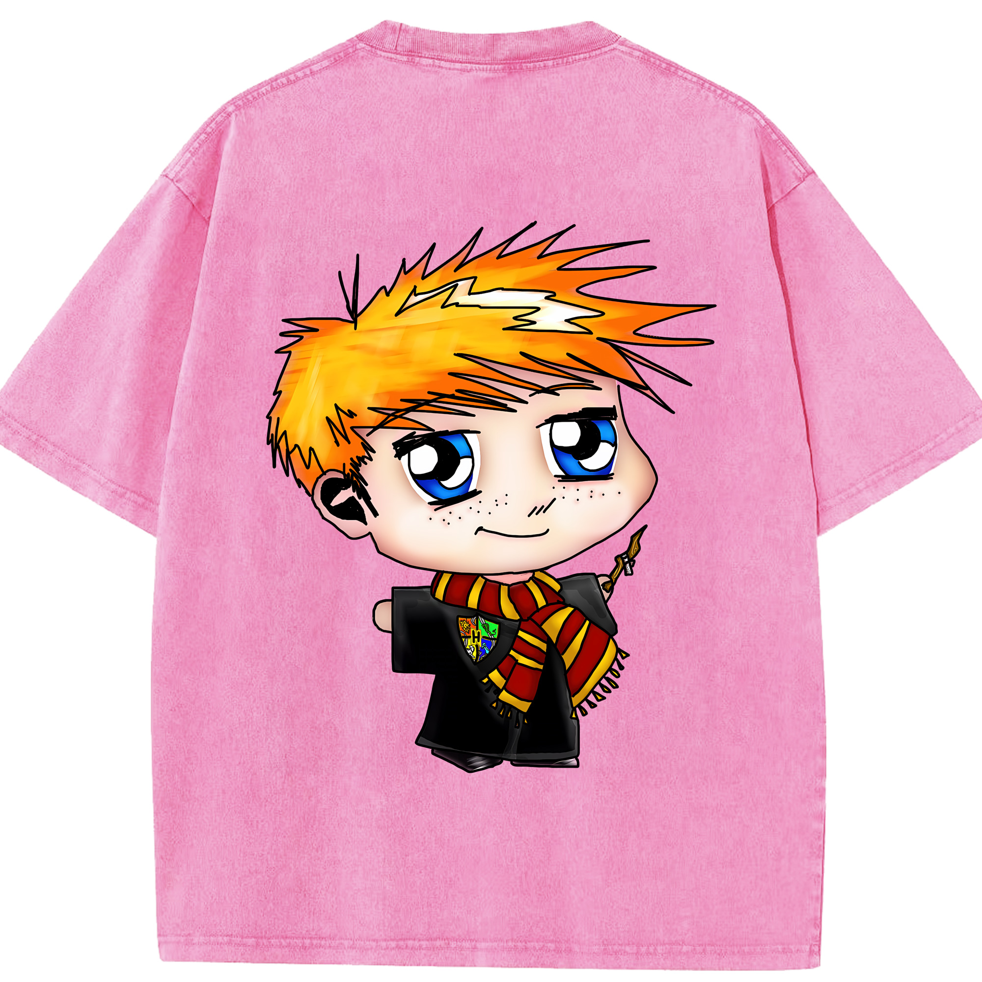 （画像用） Harry Potter ハリー・ポッターシリーズ 綿100% ヴィンテージ風 半袖Tシャツ（背面プリント）